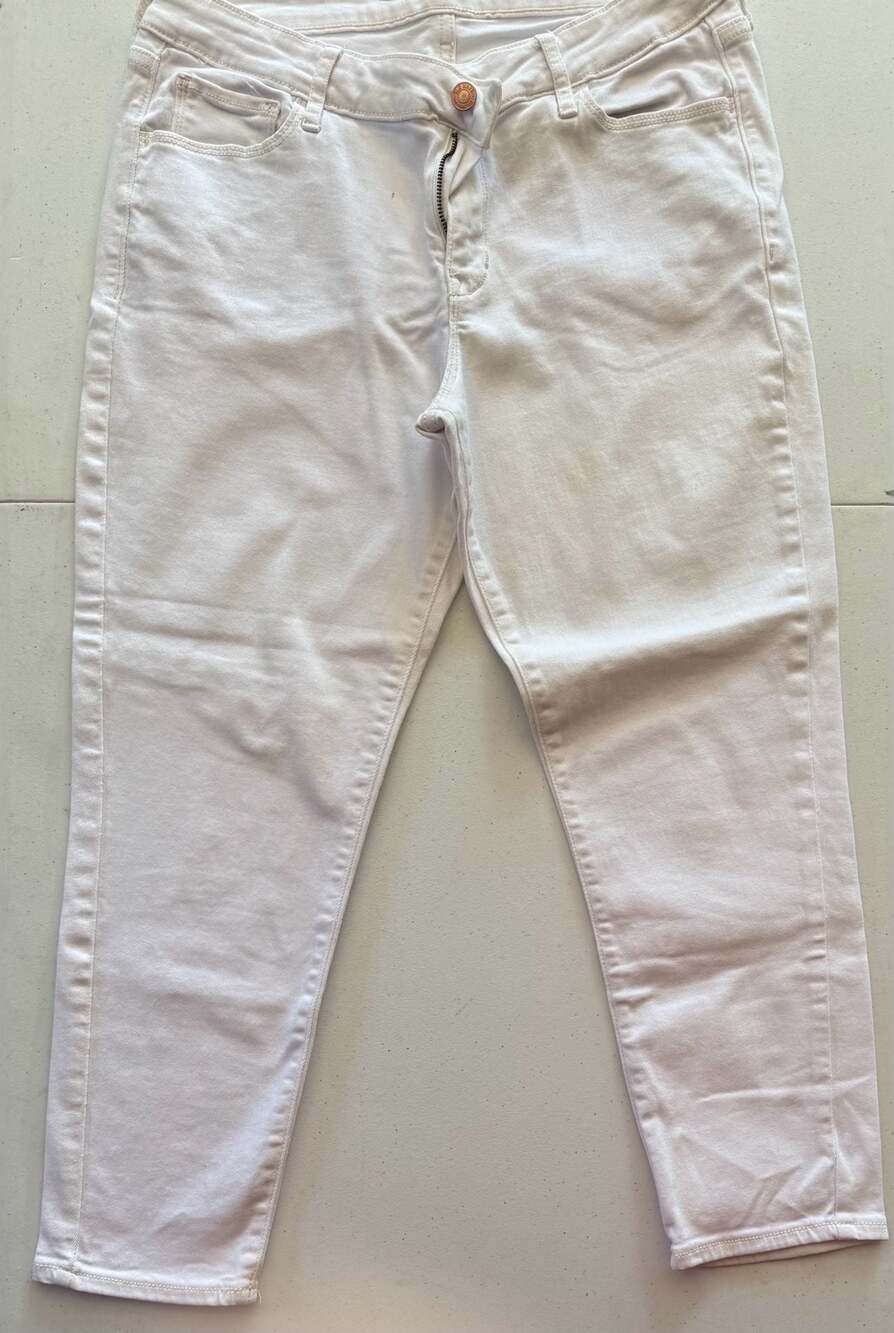 Old Navy The RockStar Mid-Rise White Stretch Denim Jeans Size 12
